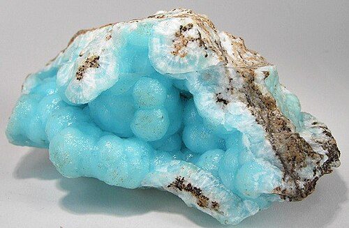 Blue Hemimorphite crystal