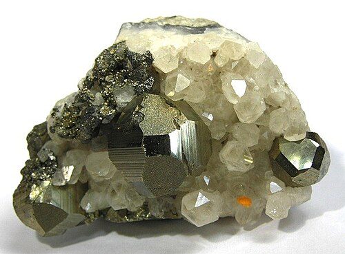Pyrite In Quartz crystal